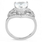 Jewellery Kingdom Ladies Cz 4 Carat Heart Set Stainless Steel New Ring (Silver) - Jewelry Rings - British D'sire