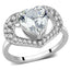 Jewellery Kingdom Ladies Cz 4 Carat Heart Set Stainless Steel New Ring (Silver) - Jewelry Rings - British D'sire