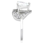 Jewellery Kingdom Ladies Cz 4 Carat Heart Set Stainless Steel New Ring (Silver) - Jewelry Rings - British D'sire
