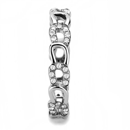 Jewellery Kingdom Ladies Cz Band 4mm Full Eternity 1 Carat Pretty Stainless Steel Ring (Silver) - Rings - British D'sire
