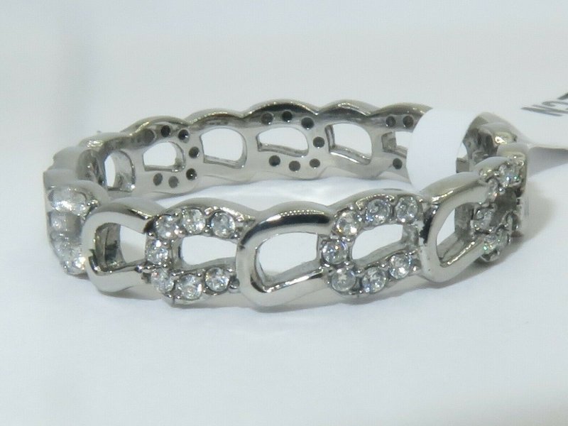 Jewellery Kingdom Ladies Cz Band 4mm Full Eternity 1 Carat Pretty Stainless Steel Ring (Silver) - Rings - British D'sire