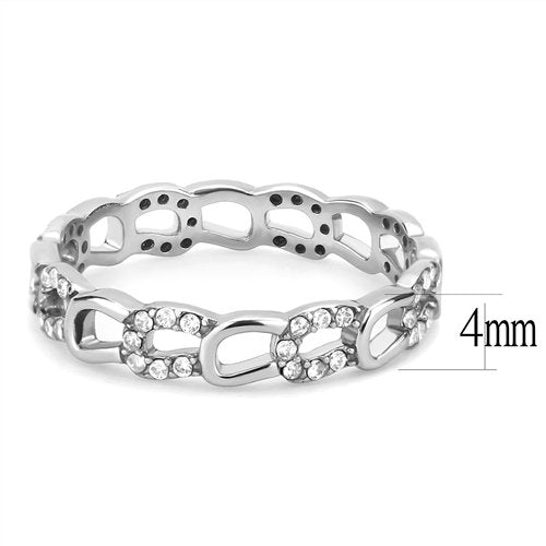 Jewellery Kingdom Ladies Cz Band 4mm Full Eternity 1 Carat Pretty Stainless Steel Ring (Silver) - Rings - British D'sire
