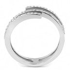 Jewellery Kingdom Ladies Cz Band 8mm Flat Pave Open Realistic Stainless Steel Ring (Silver) - Jewelry Rings - British D'sire