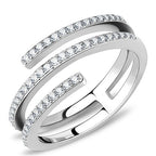 Jewellery Kingdom Ladies Cz Band 8mm Flat Pave Open Realistic Stainless Steel Ring (Silver) - Jewelry Rings - British D'sire