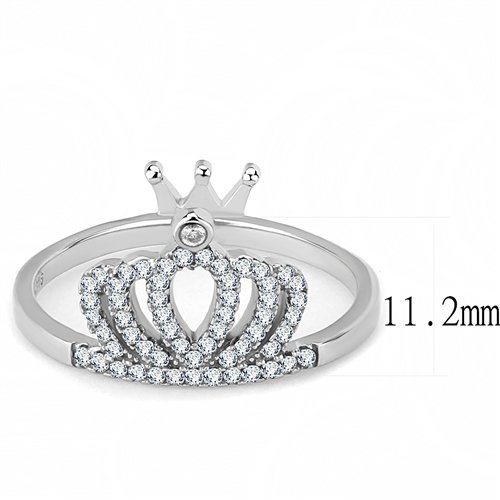 Jewellery Kingdom Ladies Cz Band Crown Teira Stainless Steel Pave Sparkling Pretty Ring (Silver) Secondary image