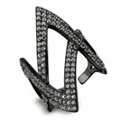 Jewellery Kingdom Ladies CZ Band Cubic Zirconia Stainless Steel Open Comfort Designer Ring - Jewelry Rings - British D'sire