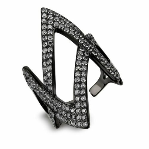 Jewellery Kingdom Ladies CZ Band Cubic Zirconia Stainless Steel Open Comfort Designer Ring - Jewelry Rings - British D'sire