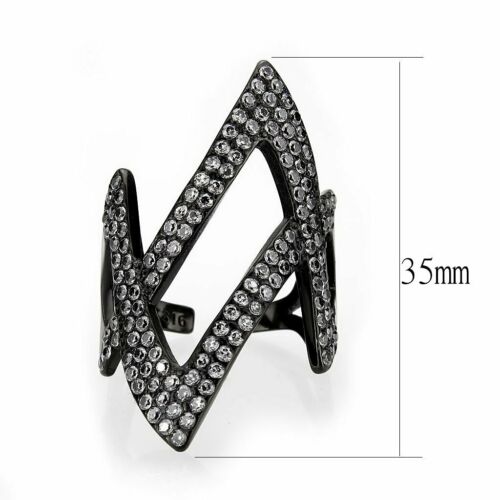 Jewellery Kingdom Ladies Band Cubic Zirconia Stainless Steel Open Comfort Designer Ring Secondary image