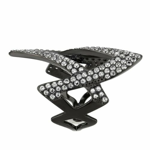Jewellery Kingdom Ladies CZ Band Cubic Zirconia Stainless Steel Open Comfort Designer Ring - Jewelry Rings - British D'sire