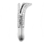 Jewellery Kingdom Ladies Cz Band Flat Double Illusion Sterling Handmade Sparkling Ring (Silver) - Jewelry Rings - British D'sire