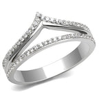 Jewellery Kingdom Ladies Cz Band Flat Double Illusion Sterling Handmade Sparkling Ring (Silver) - Jewelry Rings - British D'sire
