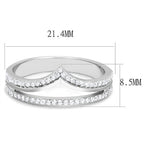 Jewellery Kingdom Ladies Cz Band Flat Double Illusion Sterling Handmade Sparkling Ring (Silver) - Jewelry Rings - British D'sire