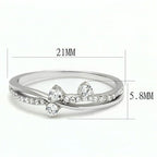 Jewellery Kingdom Ladies Cz Band Flat Floating Solitaires Sterling Handmade Ring (Silver) - Jewelry Rings - British D'sire