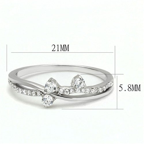 Jewellery Kingdom Ladies Cz Band Flat Floating Solitaires Sterling Handmade Ring (Silver) - Jewelry Rings - British D'sire