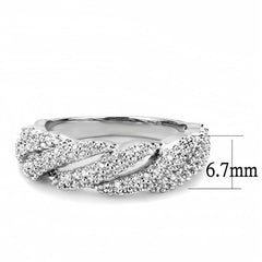 Jewellery Kingdom Ladies Cz Band Ring Pave Silver Rhodium Eternity Clear Super - Jewelry Rings - British D'sire