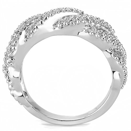 Jewellery Kingdom Ladies Cz Band Ring Pave Silver Rhodium Eternity Clear Super - Jewelry Rings - British D'sire Main image