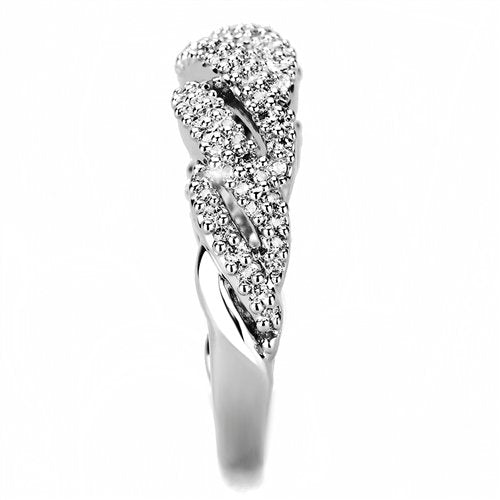 Jewellery Kingdom Ladies Cz Band Ring Pave Silver Rhodium Eternity Clear Super - Jewelry Rings - British D'sire