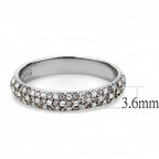 Jewellery Kingdom Ladies Cz Band Ring Stacking Eternity 36mm Pink Stainless Steel Silver - Jewelry Rings - British D'sire