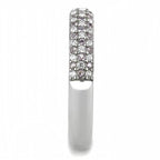 Jewellery Kingdom Ladies Cz Band Ring Stacking Eternity 36mm Pink Stainless Steel Silver - Jewelry Rings - British D'sire
