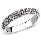 Jewellery Kingdom Ladies Cz Band Ring Stacking Eternity 36mm Pink Stainless Steel Silver - Jewelry Rings - British D'sire