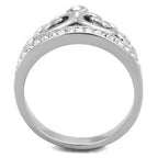 Jewellery Kingdom Ladies Cz Band Silver Flat Pav Cubic Zirconia Stainless Steel Crown Ring - Jewelry Rings - British D'sire
