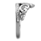 Jewellery Kingdom Ladies Cz Band Silver Flat Pav Cubic Zirconia Stainless Steel Crown Ring - Jewelry Rings - British D'sire