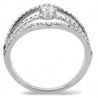 Jewellery Kingdom Ladies Cz Band Solitaire Accents Open Stainless Steel Pretty Ring (Silver) - Rings - British D'sire