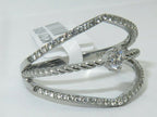 Jewellery Kingdom Ladies Cz Band Solitaire Accents Open Stainless Steel Pretty Ring (Silver) - Rings - British D'sire