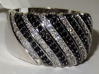 Jewellery Kingdom Ladies Cz Clear Comfort Cocktail Realistic Ring White Silver Black - Jewelry Rings - British D'sire