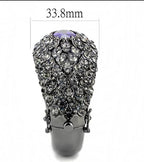 Jewellery Kingdom Ladies Cz Cobalt Chunky Purple Hinged Sparkling Tanzanite Bangle Black - Bracelets & Bangles - British D'sire