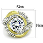 Jewellery Kingdom Ladies Cz Cocktail 4 Carat Solitaire Accents Steel Sparkling Gold Ring - Jewelry Rings - British D'sire