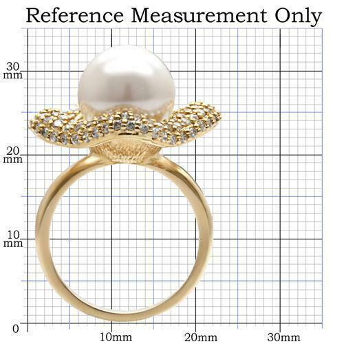 Jewellery Kingdom Ladies Cream Cocktail 18k Dress Pretty Pearl Ring (Gold) Secondary image