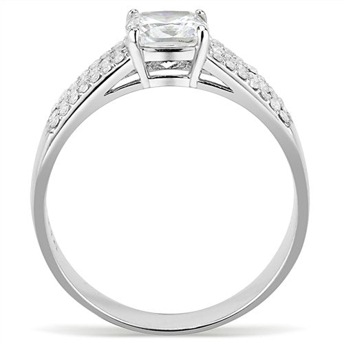 Jewellery Kingdom Ladies Cz Cushion 1.50 Carat Stainless Steel Silver Ring - Jewelry Rings - British D'sire