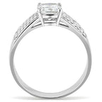 Jewellery Kingdom Ladies Cz Cushion 1.50 Carat Stainless Steel Silver Ring - Jewelry Rings - British D'sire