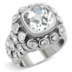 Jewellery Kingdom Ladies Cz Cushion Cut Sparkling Silver Rhodium Pave Sale Clear Ring - Jewelry Rings - British D'sire