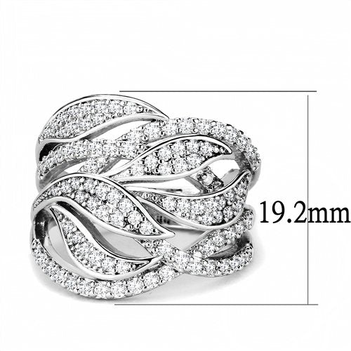 Jewellery Kingdom Ladies Cz Dome Band Rhodium Handmade Sparkling Comfort Clear Ring (Silver) Secondary image
