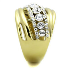 Jewellery Kingdom Ladies Cz Dome Steel 5 Carat Ring (Gold) - Jewelry Rings - British D'sire