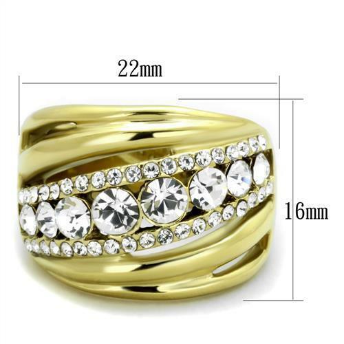 Jewellery Kingdom Ladies Cz Dome Steel 5 Carat Ring (Gold) - Jewelry Rings - British D'sire