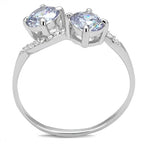 Jewellery Kingdom Ladies Cz Double Solitaire Light Amethyst Sterling Silver Handmade Ring - Jewelry Rings - British D'sire