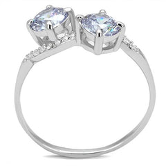 Jewellery Kingdom Ladies Cz Double Solitaire Light Amethyst Sterling Silver Handmade Ring - Jewelry Rings - British D'sire