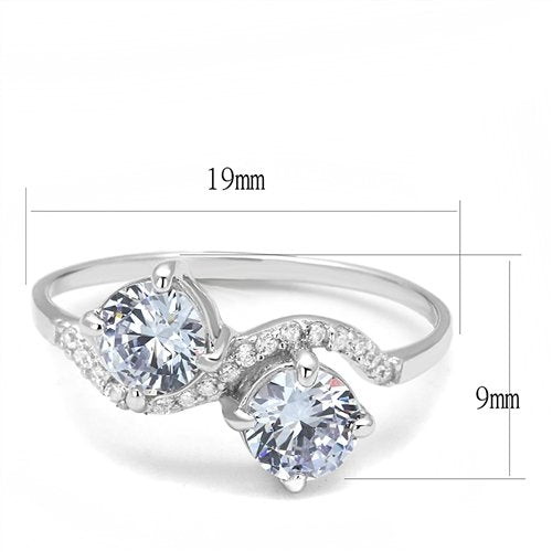 Jewellery Kingdom Ladies Cz Double Solitaire Light Amethyst Sterling Silver Handmade Ring Secondary image