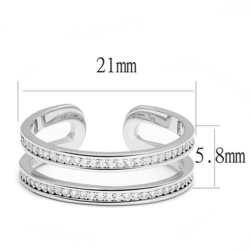 Jewellery Kingdom Ladies Cz Double Sterling Silver Channel Set 6mm Handmade Band Ring - Jewelry Rings - British D'sire