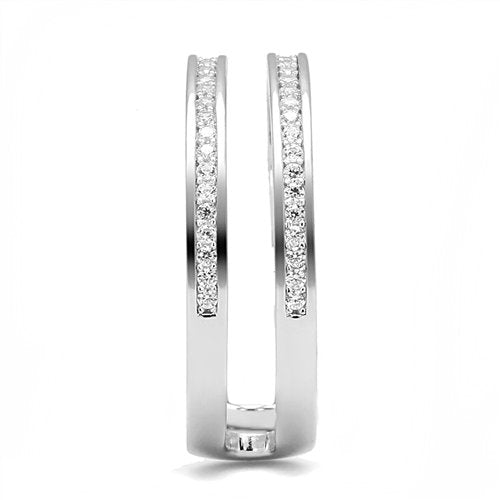 Jewellery Kingdom Ladies Cz Double Sterling Silver Channel Set 6mm Handmade Band Ring - Jewelry Rings - British D'sire