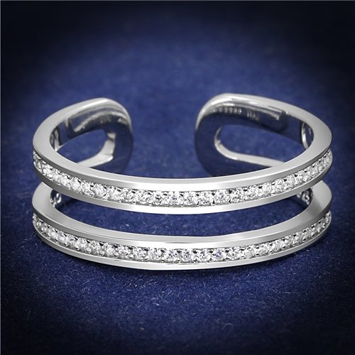 Jewellery Kingdom Ladies Double Sterling Silver Channel Set 6mm Handmade Band Ring Secondary image