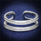 Jewellery Kingdom Ladies Cz Double Sterling Silver Channel Set 6mm Handmade Band Ring - Jewelry Rings - British D'sire