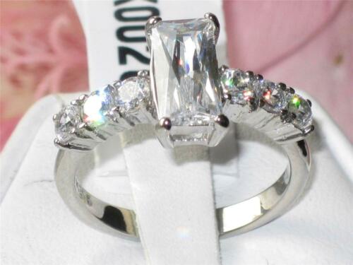 Jewellery Kingdom Ladies Cz Emerald Clear Stainless Steel 3.75ct Clear Sparkling Elegant Ring - Jewelry Rings - British D'sire Main image