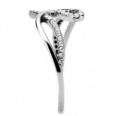 Jewellery Kingdom Ladies Cz Flat Stainless Steel Silver Ring Band - Jewelry Rings - British D'sire