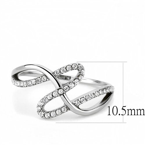 Jewellery Kingdom Ladies Cz Flat Stainless Steel Silver Ring Band - Jewelry Rings - British D'sire
