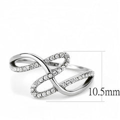 Jewellery Kingdom Ladies Cz Flat Stainless Steel Silver Ring Band - Jewelry Rings - British D'sire
