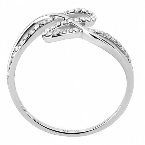 Jewellery Kingdom Ladies Cz Flat Stainless Steel Silver Ring Band - Jewelry Rings - British D'sire
